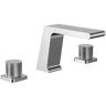 GRANDJOY Waterfall Sink Faucet 8 in. Widespread Double Handle Bathroom Faucet in Brushed Nickel Valve Included