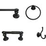 ARISTA Highlander 4-Piece Bath Hardware Set with 24 in. Towel Bar, Toilet Paper Holder, Towel Ring & Robe Hook in Matte Black