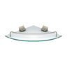 MODONA 9.5 in. x 9.5 in. Glass Corner Shelf with Pre-Installed Rails in Satin Nickel