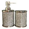 Amazing Rugs Ambrose Exquisite Silver 2-Piece Soap Dispenser and Toothbrush Holder in Gift Box