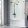 WOODBRIDGE Cawston 60 in. W x 62 in. H Frameless Sliding Shower Door in Brushed Gold