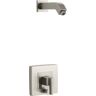 KOHLER Loure Lever 1-Handle Wall-Mount Shower Trim Kit in Vibrant Brushed Nickel with Push Button Diverter (Valve Not Included)