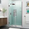 Aston Belmore GS 45.25 in. to 46.25 in. x 72 in. Frameless Hinged Shower Door with Glass Shelves in Bronze