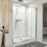 DreamLine Visions 60 in. W x 78-3/4 in. H x 34 in. D Sliding Shower Door Base and White Wall Kit in Chrome