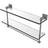 Allied Montero 22 in. 2-Tiered Glass Shelf with Integrated Towel Bar in Matte Gray