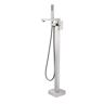 Fapully Single-Handle Claw Foot Freestanding Tub Faucet with Hand Shower, 4 GPM Bathtub Free Standing Faucet in Brushed Nickel