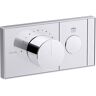 KOHLER Anthem 1-Outlet Thermostatic Valve Control Panel with Recessed Push-Button in Polished Chrome