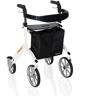 Stander Trust Care Let's Fly 4-Wheel Lightweight Folding Euro-Style Rollator with Seat in White