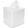 Monarch Abode Monarch Hand Hammered Metal Tissue Box Cover in Classic White