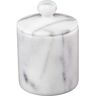 Creative Labs Natural Marble Cotton Ball Swab Holder Bathroom Accessory Storage Jar Canister Off-White