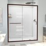 DreamLine 30 in L x 60 in W x 78-3/4 in H Sliding Shower Door Base and White Shower Wall Kit in Oil Rubbed Bronze and Clear Glass