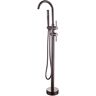 FORCLOVER Freestanding 2-Handle Floor Mounted Roman Tub Faucet Bathtub Filler with Hand Shower in Brown