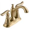 Delta Linden 4 in. Centerset 2-Handle Bathroom Faucet with Metal Drain Assembly in Champagne Bronze