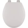 Centocore Round Closed Front Toilet Seat in White with Chrome Hinge