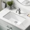 KRAUS Elavo 21-1/8 in. Rectangular Porcelain Ceramic Undermount Bathroom Sink in White with Overflow Drain