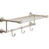 Delta Hospitality Extensions 24 in. Train Rack Shelf with 3 Hooks Bath Hardware Accessory in Brushed Nickel