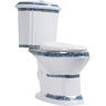 RENOVATORS SUPPLY MANUFACTURING India Reserve Blue Gold Colour Porcelain 0.8/1.6 GPF Dual Flush Elongated 1-Piece Toilet