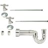 Westbrass LA-Style Pedestal Lavatory Kit with Cross Handles, Polished Nickel