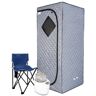 1-Person Gray Portable Steam Sauna With Folding Chair