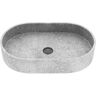 VIGO Sagrada Gothic Gray Concreto Stone 24 in. L x 14 in. W x 5 in. H Oval Vessel Bathroom Sink