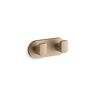 KOHLER Composed Knob Double Robe Hook in Vibrant Brushed Bronze