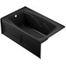 JACUZZI CETRA 60 in. x 36 in. Soaking Bathtub with Left Drain in Black