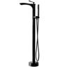 Eisen Home SevenFalls Single-Handle Floor Mounted Freestanding Tub Faucet with Handheld Shower in Matte Black