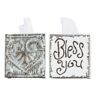 Storied Home 2-Sided Tissue Box with "Bless You" in White