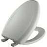 BEMIS Soft Close Elongated Plastic Closed Front Toilet Seat in Ice Gray Removes for Easy Cleaning and Never Loosens