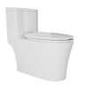 ELLO&ALLO 12 in. 1-piece 0.8/1.28 GPF Dual Flush Elongated Toilet in White Seat Included