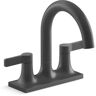 KOHLER Venza 4 in. Centerset Double Handle Bathroom Faucet in Matte Black