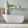 Vanity Art Beziers 67 in. Solid Surface Resin Stone Flatbottom Freestanding Bathtub in Matte White