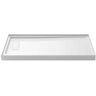 Carter 60 in. L x 30 in. W Alcove Shower Pan Base with Left Drain in White