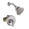 cobbe Simple Single-Handle 7-Spray Shower Faucet 1.8 GPM with Filtered Adjustable Heads in Brushed Nickel (Valve Included)