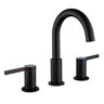 Aurora Decor ABA Desk mounted 3 Holes 2 Handles Widespread 8 In Waterfall High-Arc Bathroom Faucet with Valve in Matte Black