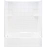 MUSTEE Topaz 60 in. L x 30 in. W x 74.75 in. H Rectangular Tub/ Shower Combo Unit in White with Left-Hand Drain