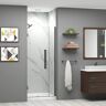 Transolid Elizabeth 33 in. W x 76 in. H Hinged Frameless Shower Door in Matte Black with Clear Glass