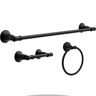 Delta Chamberlain 3-Piece Bath Hardware Set with 24 in. Towel Bar, Toilet Paper Holder, Towel Ring in Matte Black