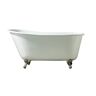 Barclay Products Gareth 53.25 in. Cast Iron Slipper Clawfoot Non-Whirlpool Bathtub in White with No Faucet Holes and Black Feet
