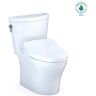 TOTO Aquia IV Arc 2-Piece 0.9/1.28 GPF Dual Flush Elongated Comfort Height Toilet in Cotton White S550E Washlet Seat Included