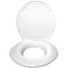 Big John Elongated Closed Front Toilet Seat with Cover in White