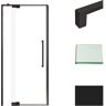 Transolid Irene 36 in. W x 76 in. H Pivot Semi-Frameless Shower Door in Matte Black with Clear Glass