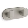 KOHLER Composed Knob Double Robe Hook in Vibrant Brushed Nickel