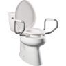 BEMIS Assurance Elongated Plastic Closed Front Toilet Seat in White with Support Arms Never Loosens, raised 3"