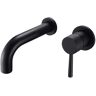 SUMERAIN Modern Single Handle Wall Mount Roman Tub Faucet with Ceramic Disc Valve in Matte Black