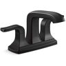 KOHLER Rubicon 4 in. Centerset Double Handle Bathroom Faucet in Matte Black