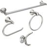 MOEN Darcy 4-Piece Press and Mark Bath Set with 24 in. Towel Bar, Towel Ring, Paper Holder and Robe Hook in Brushed Nickel