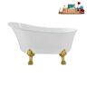 Streamline 51 in. Acrylic Clawfoot Non-Whirlpool Bathtub in Glossy White with Brushed GunMetal Drain And Polished Gold Clawfeet