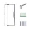 Transolid Irene 36 in. W x 76 in. H Pivot Semi-Frameless Shower Door in Polished Chrome with Clear Glass