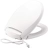 BEMIS Radiance Soft Close Multi-Setting Heated Round Plastic Closed Front Toilet Seat in White Never Loosens + Night Light